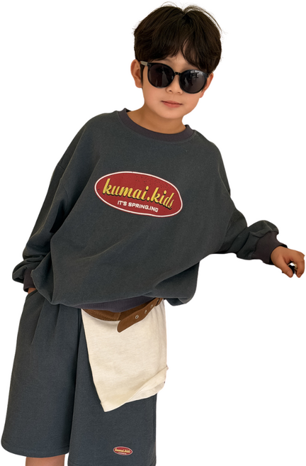 삐삐네옷가게 남아 여아 맨투맨 봄가을 티셔츠 버뮤다 트레이닝 팬츠 세트