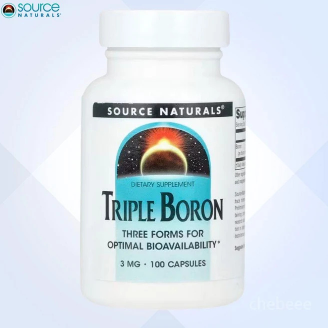 소스내추럴스 트리플 보론 삼중 붕소 3mg 100캡슐 구연산염 글리시네이트 Boron, 1개, 100정 - 쿠팡