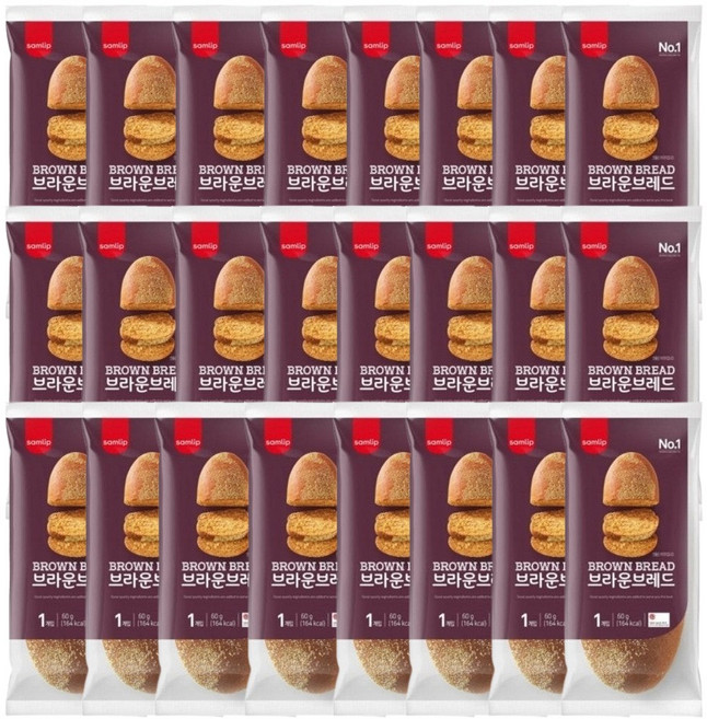 삼립 브라운브레드 아웃백빵 부시맨빵+아이스포장, 30개, 60g