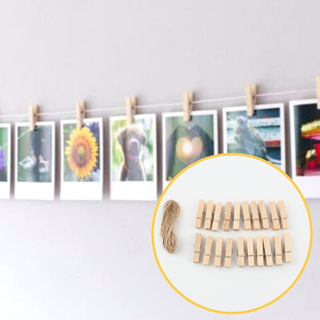 노끈 사진걸이 벽 사진집게 세트 1EA, 본상품선택, 1개