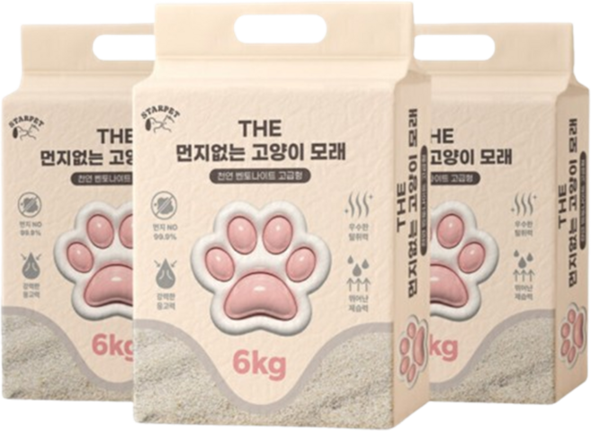 THE 먼지없는 벤토나이트 고양이모래 18kg, 무향, 1개, 30L