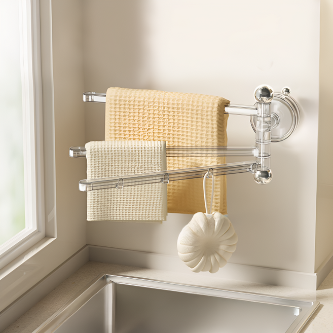 라앤민코 무타공 행주걸이 싱크대 다용도, 투명화이트, 1개