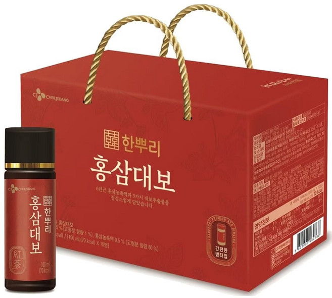 CJ제당 홍삼대보 100MLx 10병 onl+593kL, 100ml, 1박스