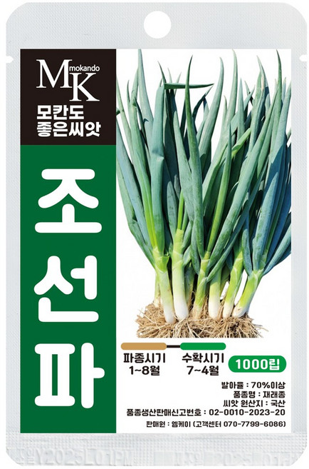 모칸도 좋은씨앗 조선파 씨앗 1000립 잎줄기채소 야채 씨앗, 1개