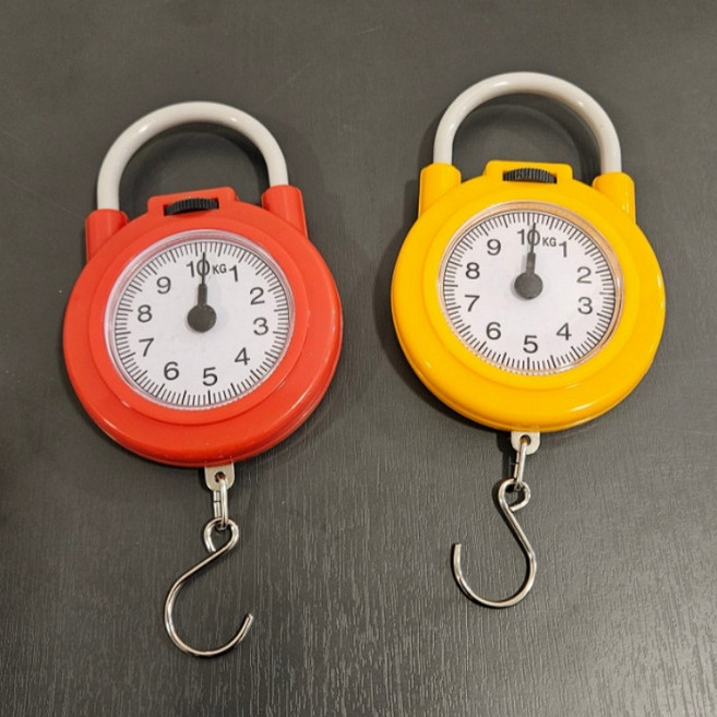 아날로그 휴대용 핸디 저울 10kg, 1개, 레드