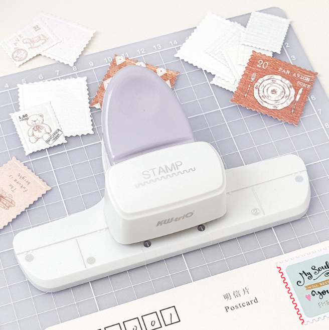 런스트림 우표 프레임 우표 모양 펀칭기 대형 다꾸템 다이어리 꾸미기, 1개, 네모