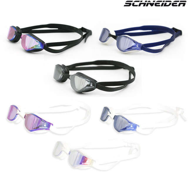 슈나이더 커브드 터치 안티포그 연한 미러 선수용 수경 SNP-XC06, 퍼플블랙, 1개