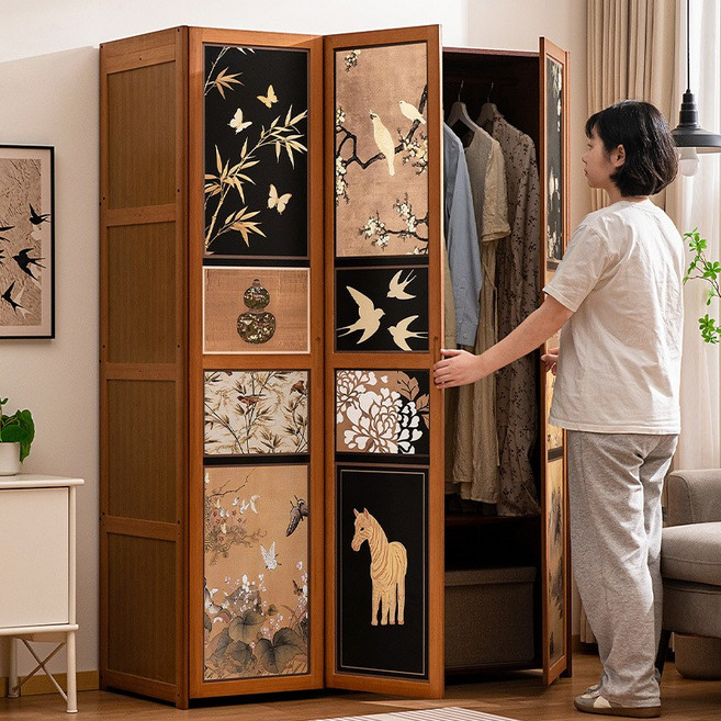 대용량 옷장 다목적 정리수납 옷장 장롱 세트 높은 옷장 시리즈 서랍형 옷장 이불장 장농셋트 1200, 브라운색