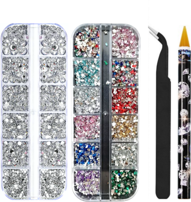 바로유즈 네일파츠스톤 크리스탈 컬러믹스 세트, 1개, 혼합