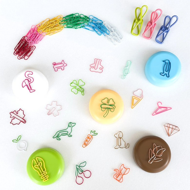 디자인 클립 53P 페이퍼 클립 종이 클립 세트, 1세트, 53개