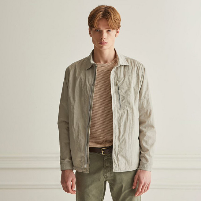 헤지스 남성용 가먼트 다잉 셔츠형 점퍼