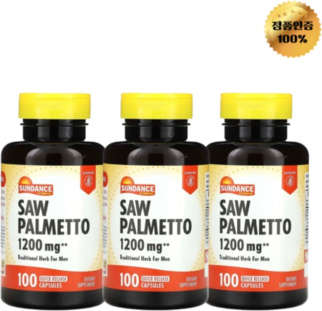 2+1 선댄스비타민 쏘팔메토 1 200mg 빠른 방출 캡슐 100정, 3개 - 쿠팡