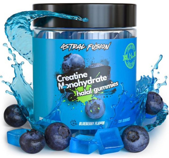 ASTRAL FUSION Halal Creatine Monohydrate Gummies 5000mg – Sugar-Free Vegan Creatine for Muscle Gro, ASTRAL FUSION Halal Creatine M, 1개