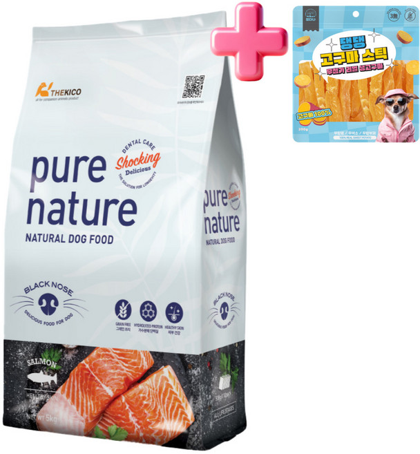 퓨어네이쳐 강아지 기능성사료 + 또다나 댕댕고구마, 1개, 5kg, 연어