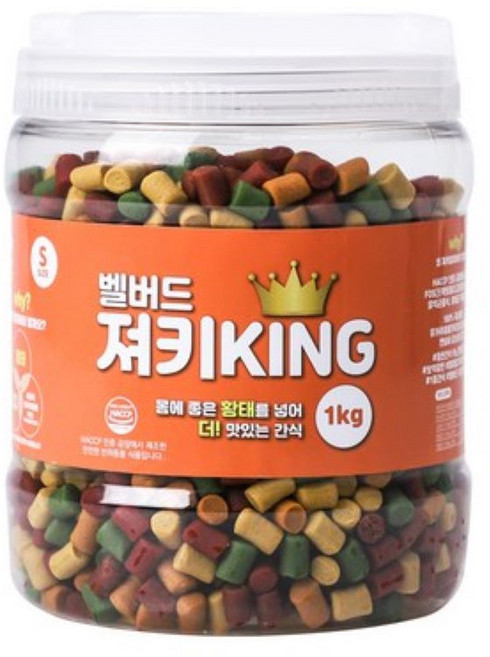 벨버드 강아지 킹 져키 S, 혼합맛(황태/연어/참치/오리/치즈), 1kg, 1개