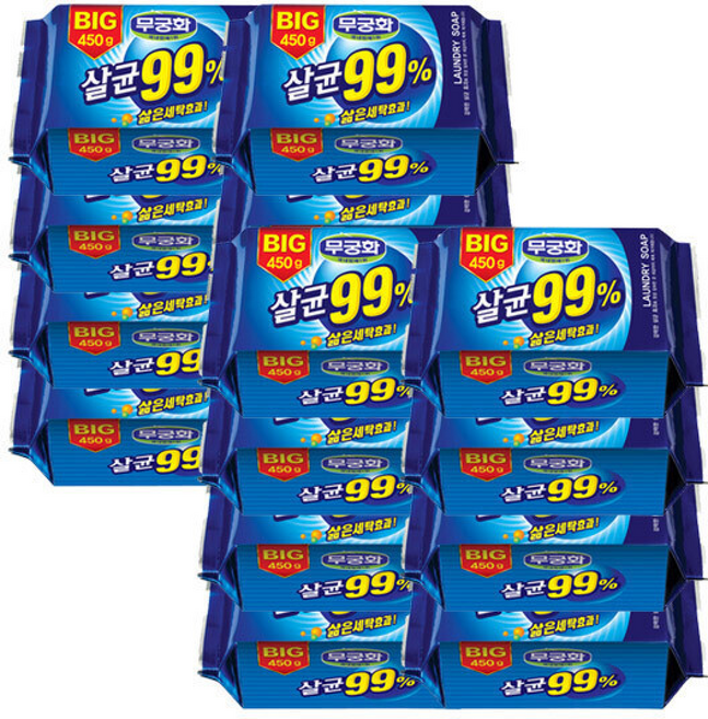 무궁화 BIG 살균 99% 비누, 450g, 1, 16개