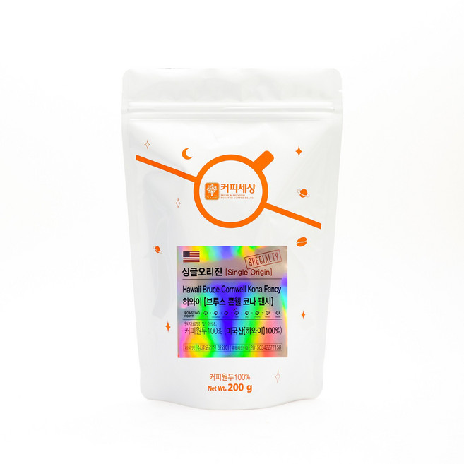 커피세상 스페셜티원두 하와이 브루스 콘웰 코나 팬시, 1.홀빈 (분쇄안함), 200g, 1개, 홀빈(분쇄안함)