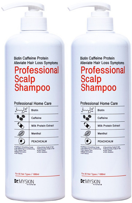 1+1 비오틴 카페인 단백질 프로패셔널 스칼프 탈모 샴푸 대용량 1000ml 총 2000ml, 1L, 2개