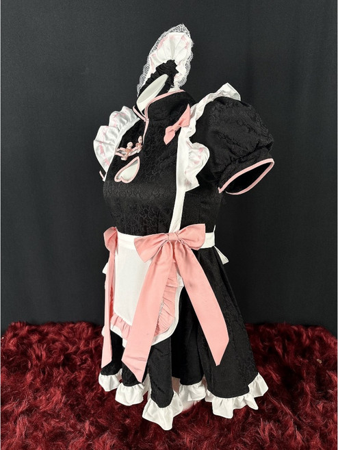 少女粉女僕裝 旗袍 洛麗塔, 1個, 中式國風Lolita連衣裙-M