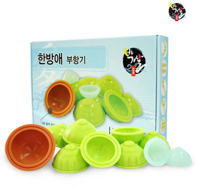 기황 한방애 실리콘 부항기 12P 국내제조 수동식부항