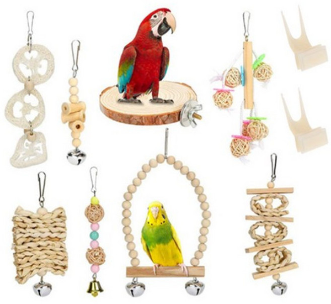 파르고 앵무새 조류 그네 장난감, 1개, 혼합색상