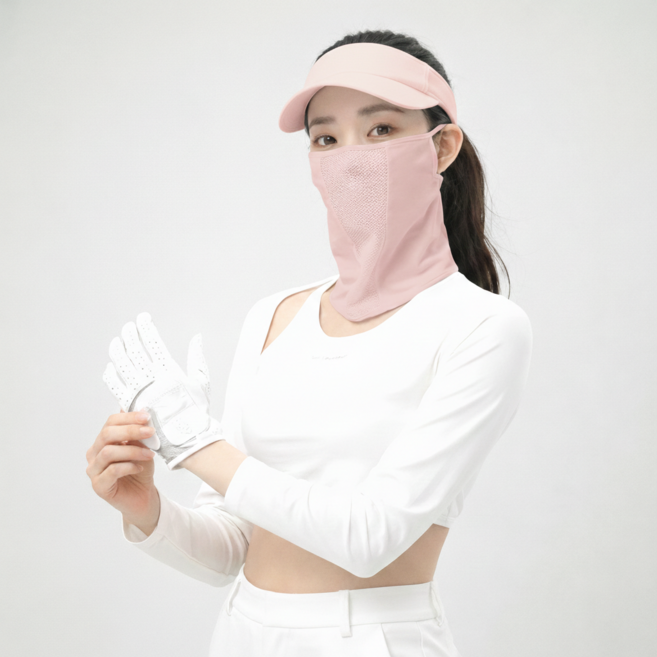 자외선차단 여성 골프 썬캡 여름용 모자 마스크 세트