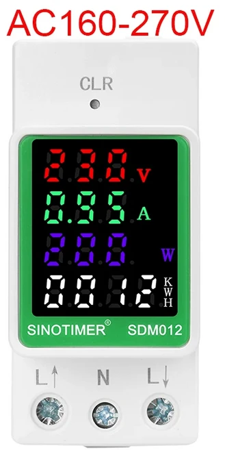 딘 레일 전기 디지털 전력 에너지 계량기 와트 Kwh 전력계 VOLT AMP 주파수 전류계 전압계 AC 110V 220V 10, 01 220V, 01 CHINA