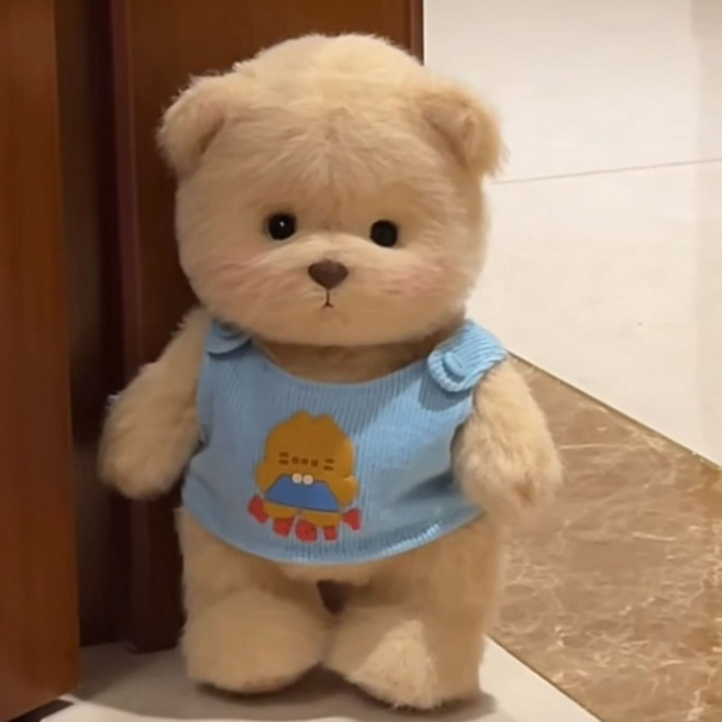 곰 인형 30cm 아기 곰 곰돌이인형 애착인형 관절인형 옷세트, 블루 코듀로이 스웨터, 1개