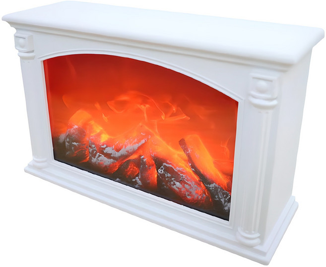 21세기트랜드 엠버 감성불멍 벽난로 무드등, 화이트, 33 x 11 x 21 cm