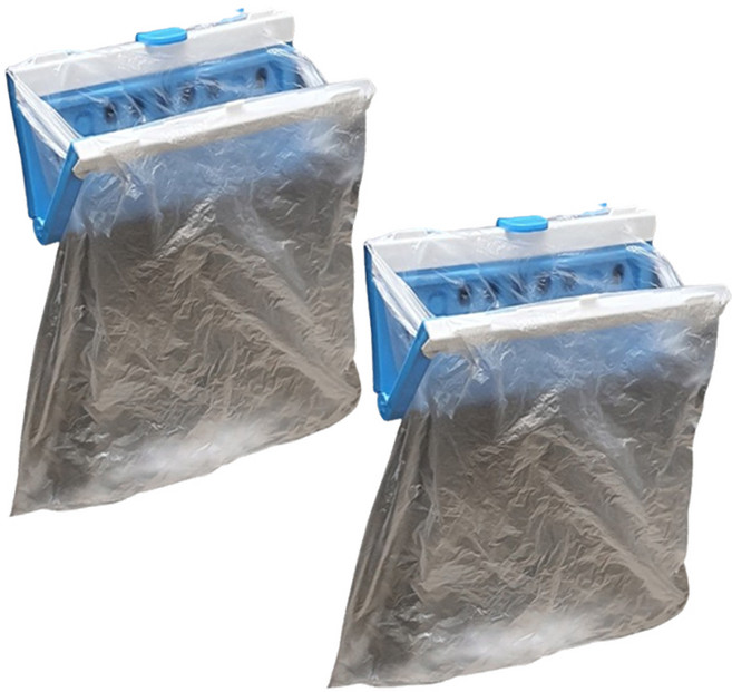 본라이프 다용도 음식물 쓰레기통 쓰레기봉지 홀더 악취차단 봉투클립 분리수거 봉투거치대 봉투걸이 씽크대 걸이형 쓰레기봉투 밀폐 벽걸이 휴지통 비닐봉지걸이 싱크대걸이 쓰레기홀더, 쓰레기봉지홀더, 2개