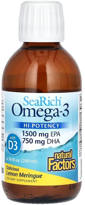 네츄럴펙터스 SeaRich 오메가-3 레몬 머랭 6.76 fl oz (200 ml), 1개, 200ml - 쿠팡