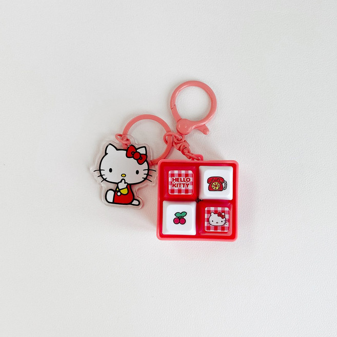 (당일발송)로지도이 엘이디 4구 키캡 키보드 키티 키링, 1개, 레드