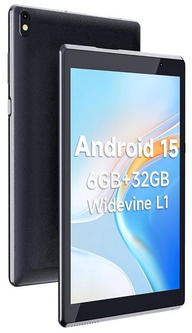 태블릿 안드로이드 15 태블릿 케이스 7인치 8GB RAM 32GB ROM 지원 1TB 확장 컴퓨터 태블릿 PC 쿼드 코어 프로세서 IPS 터치 스크린 2+5MP 듀얼, 블랙, Wi-Fi