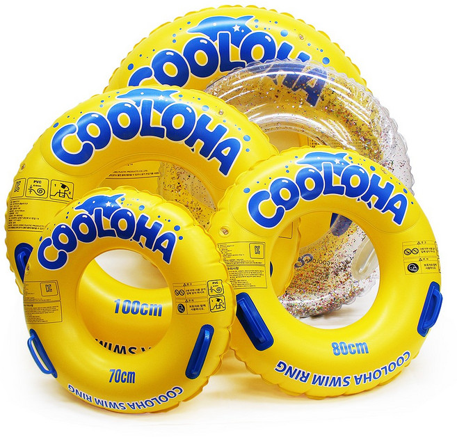 어린이 물놀이 원형 손잡이 튜브 70CM, 1개, 튜브(옐로우) 70cm