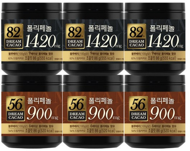 드림카카오 82%X3개+드림카카오56%X3개