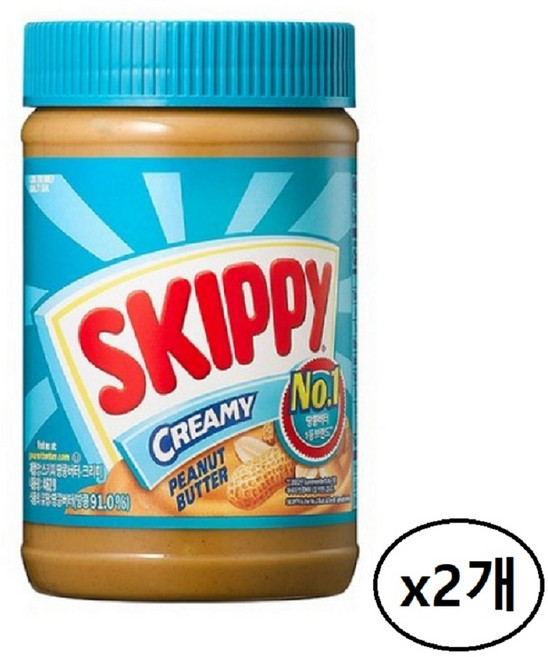 스키피 크리미 땅콩버터, 462g, 2개