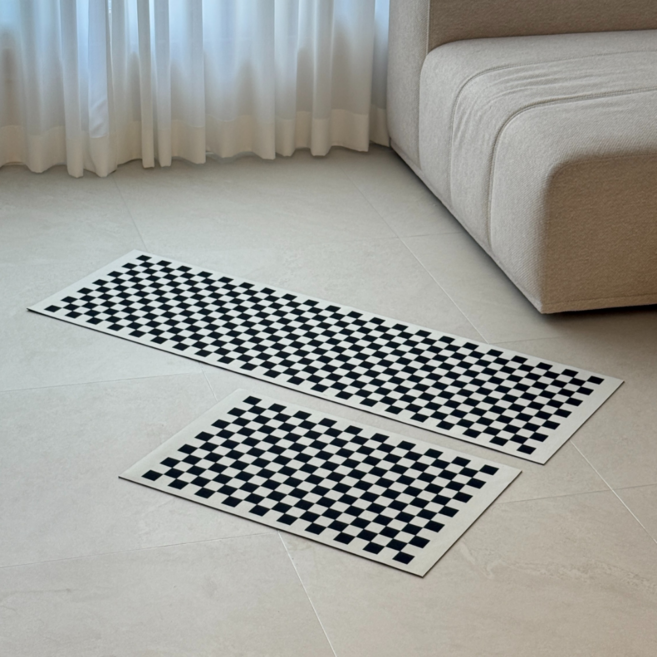 프롬서울 빨아쓰는 규조토 예쁜주방매트 발매트, 체스필드