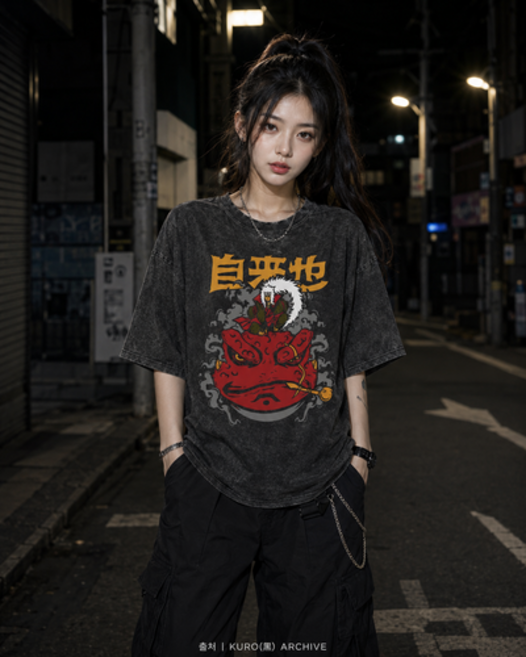 [나루토] 지라이야 그래픽 오버핏 애니티셔츠 남녀공용