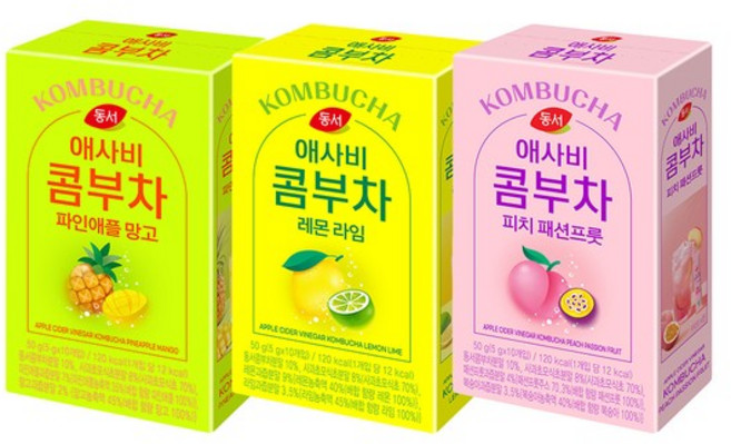 동서 애사비 콤부차 골라담기 10T x2, 파인애플망고 10T 레몬라임 10T, 5g, 10