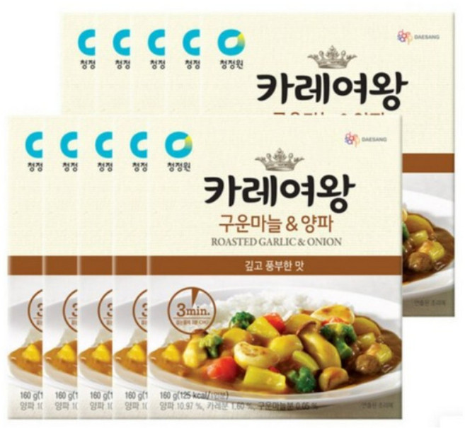 청정원 카레여왕 구운마늘&양파, 160g, 10개