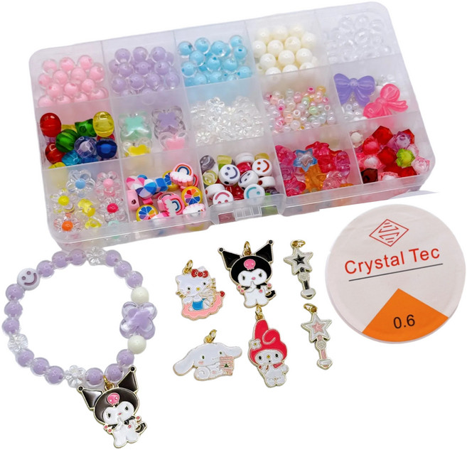 키치 비즈 팔찌 비비뽀 만들기 키트, 키치15칸비즈셋트_마멜_요술봉6종펜던트 증정, 1개