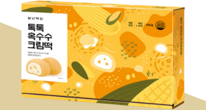 청년떡집 톡톡 옥수수 크림떡 찹쌀 간식 40g, 1개