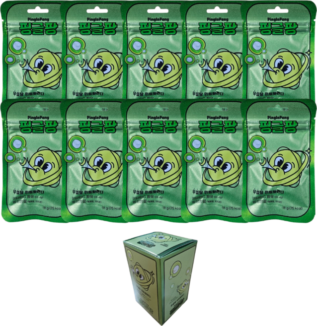 핑글팡 무설탕 비타민c함유 민트향캔디 멜론맛, 10개, 18g