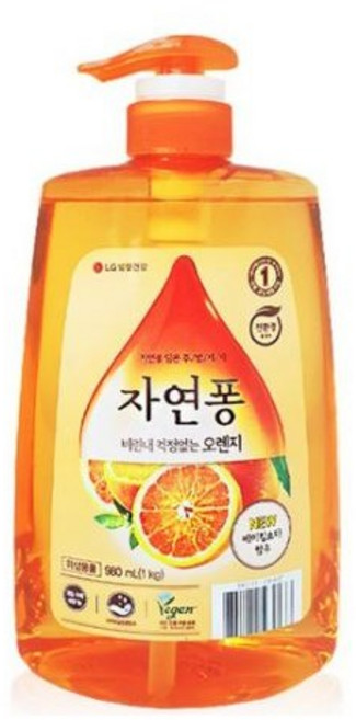 자연퐁 비린내 걱정없는 오렌지 주방세제, 980ml, 6개
