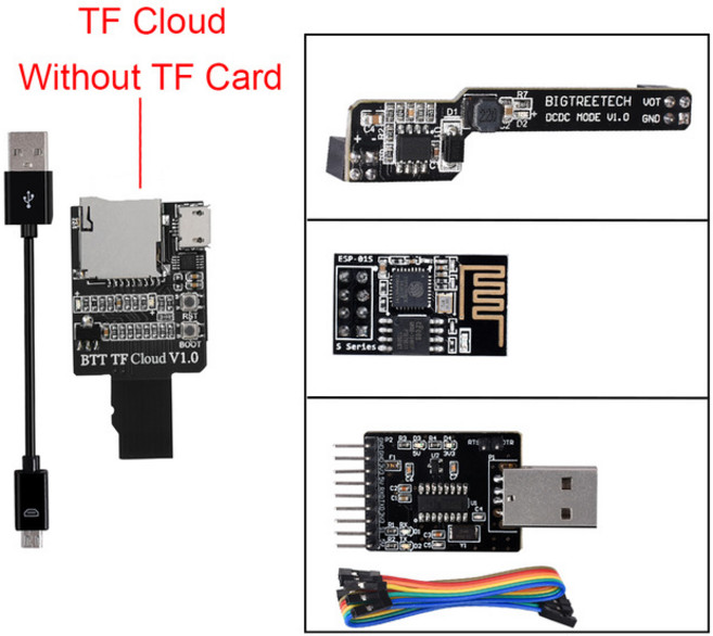 BIGTREETECH ESP-01S 와이파이 모듈 TF 클라우드 SD DCDC BTT 라이터 SKR V1.4 터보 엔더 3 5 프린터 부품, 02 TF Cloud Without TF, 1개