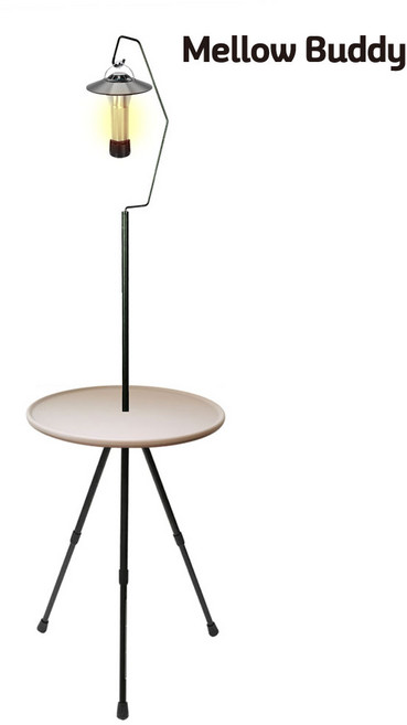 멜로우버디 캠핑 랜턴걸이 원형 테이블 높이조절, 베이지_원형테이블거치대