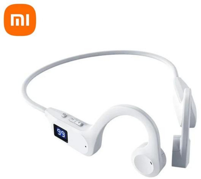소리증폭기 음성 증폭기 난청보청기 샤오미 공기 전도 블루투스 이어폰 플러그 V5.3 메모리 카드 디지털 디스플레이 방수 마이크 걸이식 이어 스포츠, [01] White, 1개