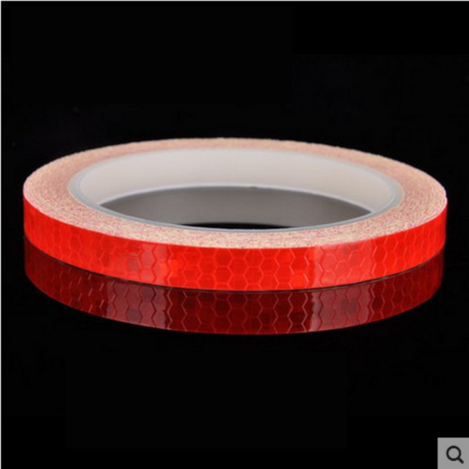 타이어 휠 야광 반사 테이프 자동차 스쿠터 오토바이 형광 튜닝 축광테이프 반사스티커, 레드, 1개