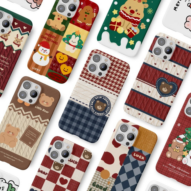 전기종 겨울 니트 곰돌이 크리스마스 케이스 아이폰15 아이폰15프로 아이폰15프로맥스 아이폰15플러스