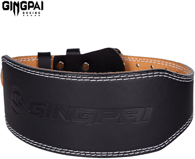 GINGPAI 깅파이 운동 허리보호대 가죽 헬스벨트 남녀공용 스쿼트 데드리프트 트레이닝 벨트 NLYD, 블랙, 1개